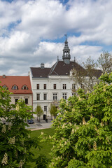 Fototapeta na wymiar Historic building - Town hall in city Valtice, South Moravia, Czech Republic