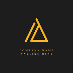 Letter AD logotype Monoline style, simple and elegant AD logo - Vector