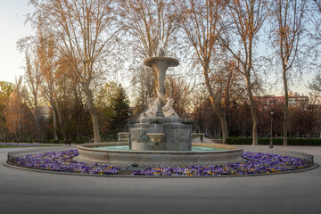 Galapagos Fountain (Fuente de los Galapagos) at Retiro Park - Madrid, Spain