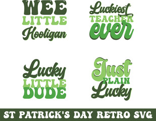 Fototapeta premium St Patrick's Day retro svg bundle