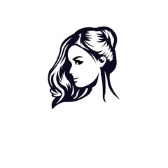 Beauty Girl With Long Hair Salon Logo Company
