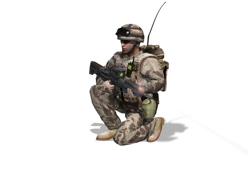 soldier in combat