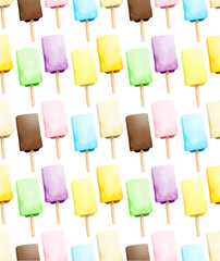 アイスキャンディーの連続模様壁紙