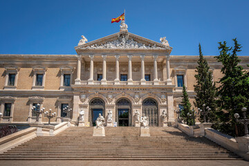 National Library of Spain (Biblioteca Nacional de Espana) - Madrid, Spain - obrazy, fototapety, plakaty