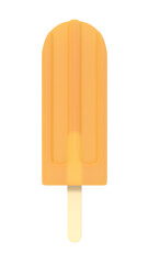 Popsicle icecream on stick. Delicious bright colored fruity summer dessert. Png isolated on transparent background
