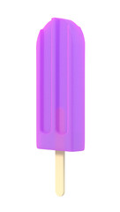 Colorful popsicle icecream on stick. Delicious bright colored fruity summer dessert. Png isolated on transparent background