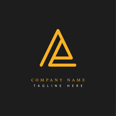Letter AE logotype Monoline style, simple and elegant AE logo - Vector