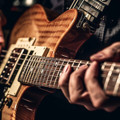 Fototapeta premium Playing the guitar. Generative AI.