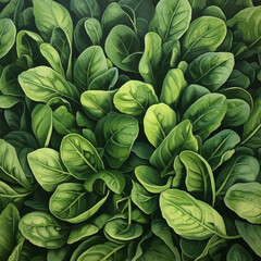 Fototapeta premium Basil leaves. Generative AI.