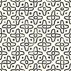 Ink Drawn Kaleidoscope Folk Graphic Motif Textured Pattern