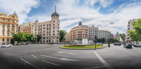 Fototapeta na wymiar Panoramic view of Plaza de Alonso Martinez Square - Madrid, Spain