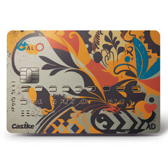 Bank card graffiti old school pattern