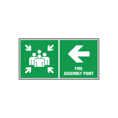 Fire Assembly Point Sign Vector Template
