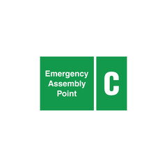 Fire Assembly Point Sign Vector Template