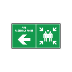 Fire Assembly Point Sign Vector Template