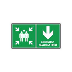 Fire Assembly Point Sign Vector Template