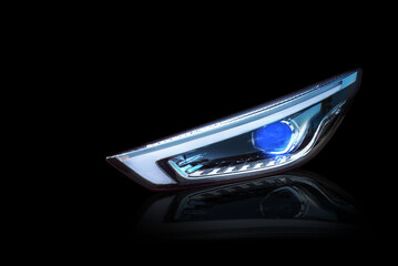 electric vehicle headlights energy saving technology isolated from the background