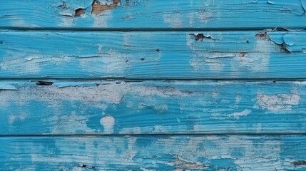 Obraz premium Blue grunge background. Blue texture of an old wooden wall. Cracks and peeling paint background. Weathered painted boards. Vintage wood background. Generative AI.
