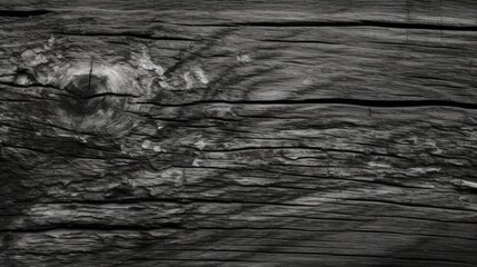 Black white wood texture. Old cracked wooden surface. Close-up. Dark gray grunge background for design. Generative AI.