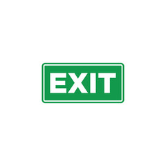 Fire Exit Sign Icon Vector Template