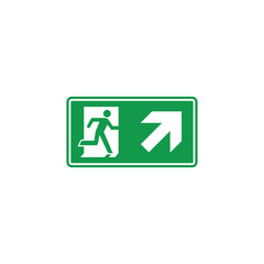 Fire Exit Sign Icon Vector Template