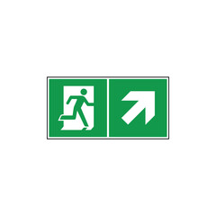 Fire Exit Sign Icon Vector Template