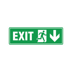 Fire Exit Sign Icon Vector Template