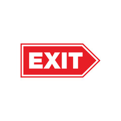 Fire Exit Sign Icon Vector Template