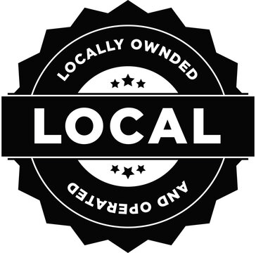 Locally Owned and Operated Badge Logo Icon Vector AI File