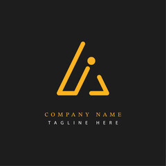 Letter AI logotype Monoline style, simple and elegant AI logo - Vector
