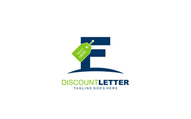 F logo discount for construction company. letter template vector illustration for your brand.
