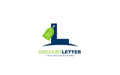 L logo discount for construction company. letter template vector illustration for your brand.