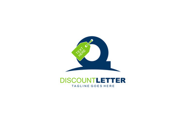 Q logo discount for construction company. letter template vector illustration for your brand.