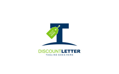 T logo discount for construction company. letter template vector illustration for your brand.