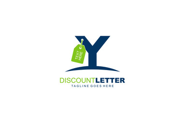 Y logo discount for construction company. letter template vector illustration for your brand.