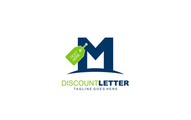 M logo discount for construction company. letter template vector illustration for your brand.