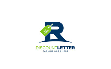 R logo discount for construction company. letter template vector illustration for your brand.