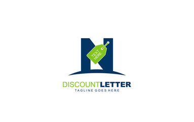 N logo discount for construction company. letter template vector illustration for your brand.