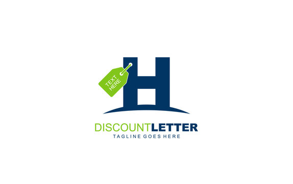 H logo discount for construction company. letter template vector illustration for your brand.