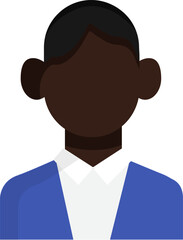 icon colored man young boy avatar with short black hair faceless