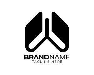 anagram or monogram of initial letter W as 3d lineart book