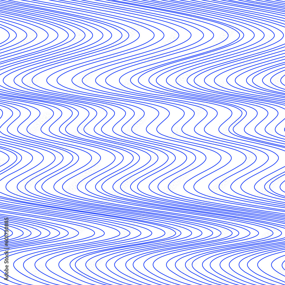 Poster Vector Background with Waves and Lines. Abstract Swirl Seamless Pattern. Wavy Blue and White Texture