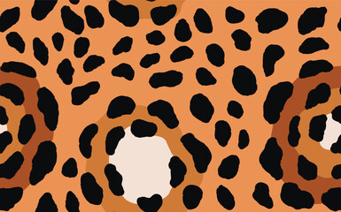 Fototapeta premium Abstract modern leopard seamless pattern. Animals trendy background. Color decorative vector stock illustration for print, card, postcard, fabric, textile. Modern ornament of stylized skin
