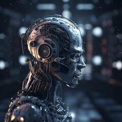 Obraz na płótnie Canvas Artificial Intelligence, Communication and Technology Concept 