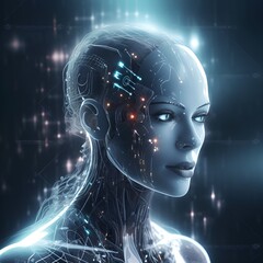 Obraz premium Artificial Intelligence, Communication and Technology Concept 