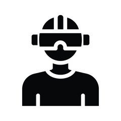 virtual reality glyph icon illustration vector graphic