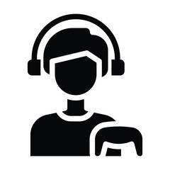 gamer glyph icon illustration vector graphic