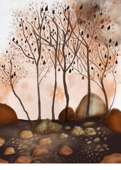 Trees in neutral color