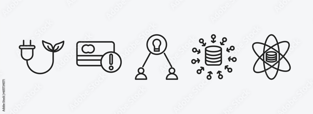 Aufkleber general outline icons set. general icons such as biomass energy, credit risk, collaborative idea, da
