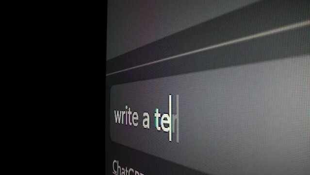 Closeup macro shot movement of coding script moving across LED screen with real-time AI-generated typing, showcasing advanced AI learning in optimization, debug and coding for software development.